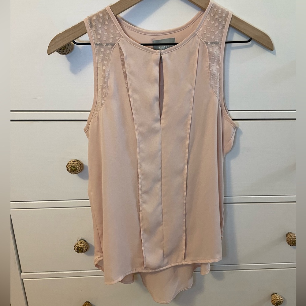 Maeve- Anthropologie Chiffon Peplum High Low Sleeveless Blouse